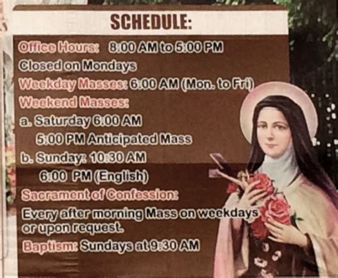 st therese lipa mass schedule